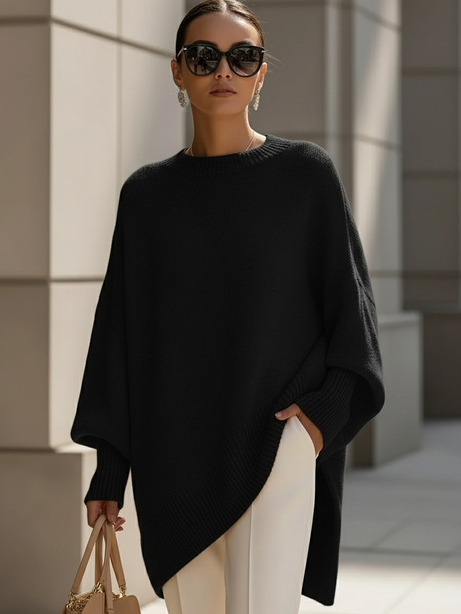 Women's Oversized Knit Sweater Crew Neck Relaxed Fit Casual Everyday