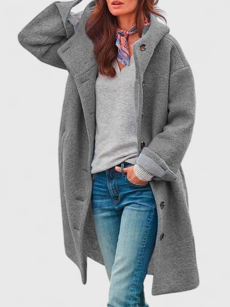 Women's Oversized Hooded Jacket Cozy Fleece Relaxed Fit Casual Layering