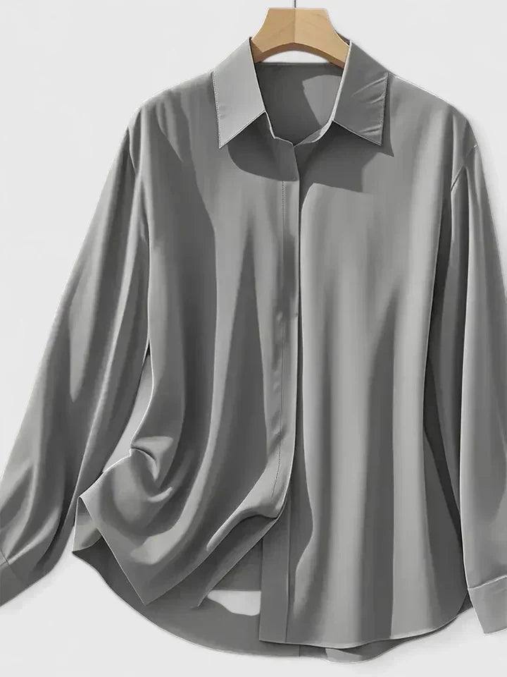 Women's Oversized Button-Down Shirt Relaxed Fit Long Sleeve Casual Everyday