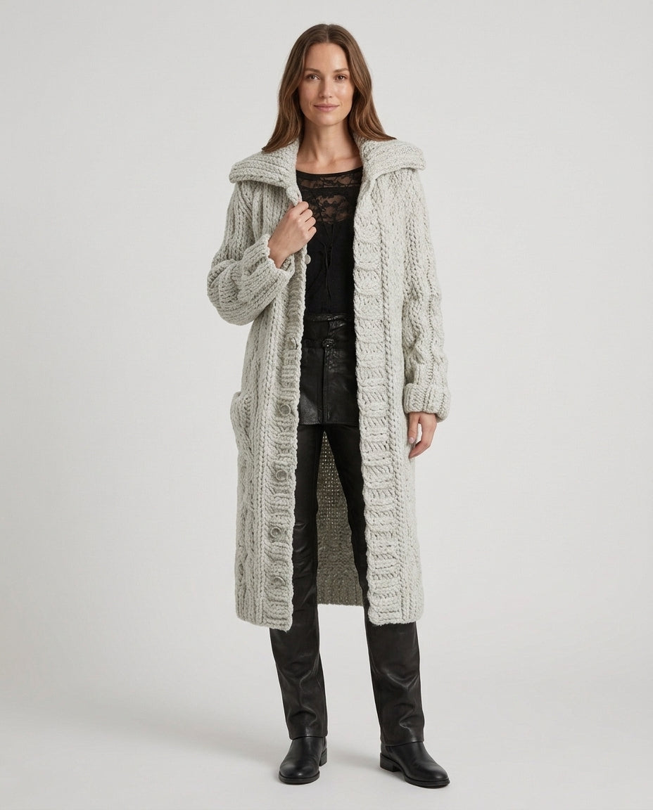 Women’s Cable Knit Hooded Cardigan