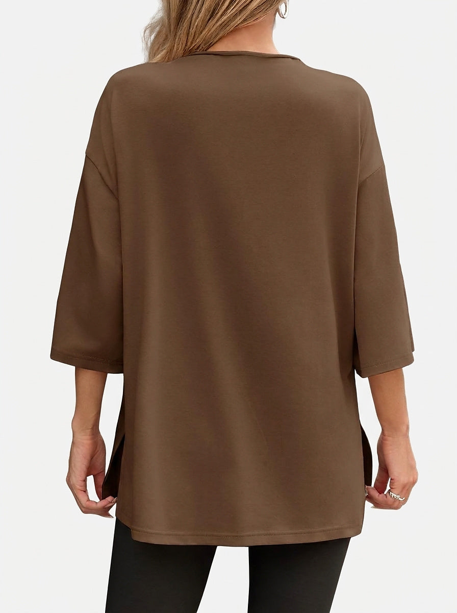 Women’s Oversized Tunic Top with Side Slits