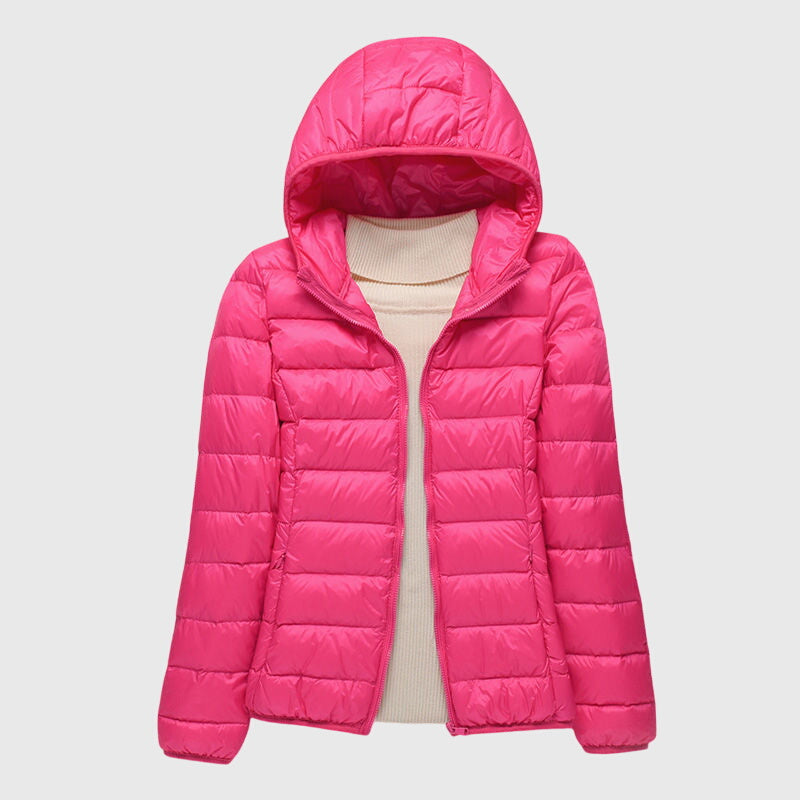 Women's Quilted Jacket Lightweight Zip Closure Casual Outdoor Stylish
