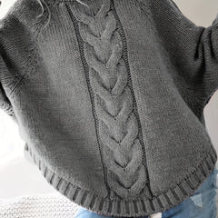 Women's Classic Cable Knit Mock Neck Sweater Cozy Fit Versatile Layering Casual Everyday