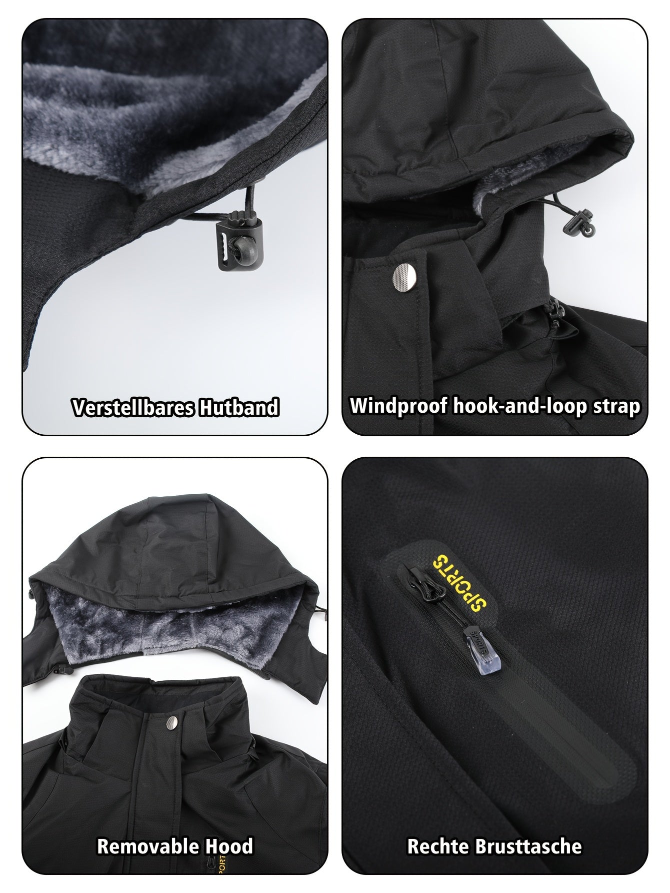 Women's Insulated Ski Jacket Fur-Lined Hood Waterproof Active Winter