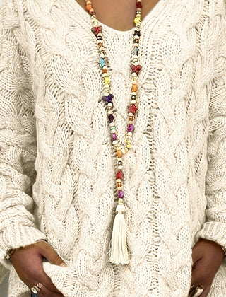 Women's Relaxed V-Neck Sweater Cable Knit Casual Layering Everyday Style