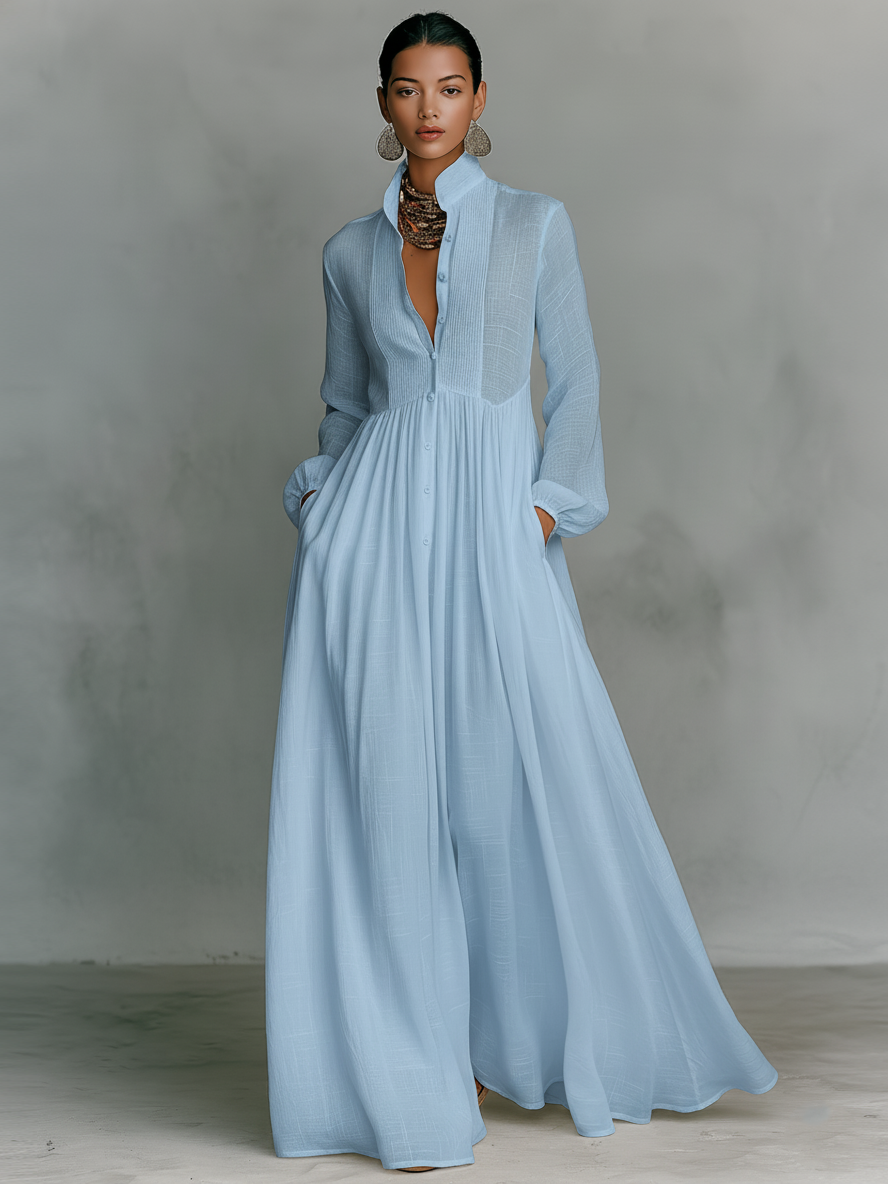Women's Minimalist Patchwork Maxi Dress Outfit for Summer Holidays Weddings Parties and Everyday Wear