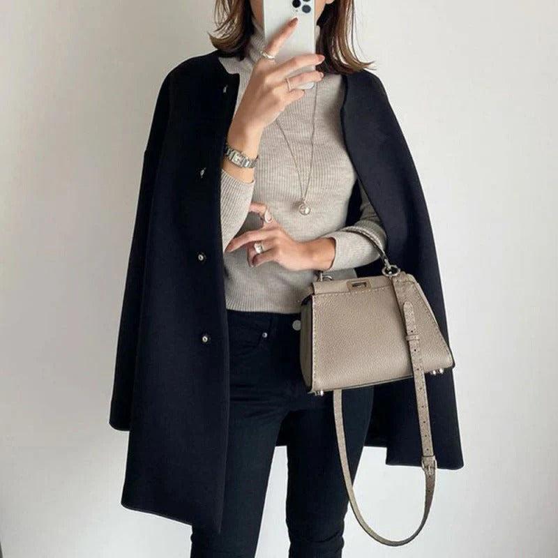 Women's Relaxed Fit Coat Long Sleeve Open Front Layering Casual Everyday