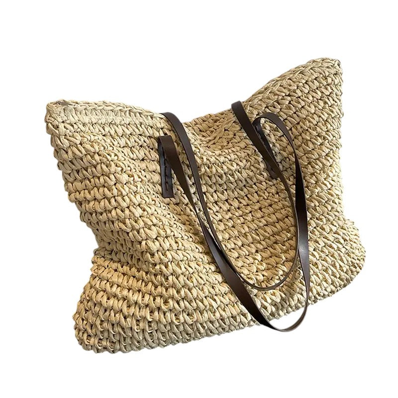 Women's Woven Tote Bag Spacious Everyday Casual Stylish Versatile