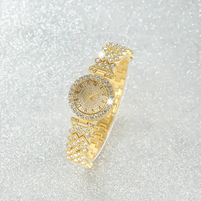 Women's Gold Watch Bracelet Set Statement Jewellery Jewelry Gift for Women Weddings Parties Prom and Everyday Wear