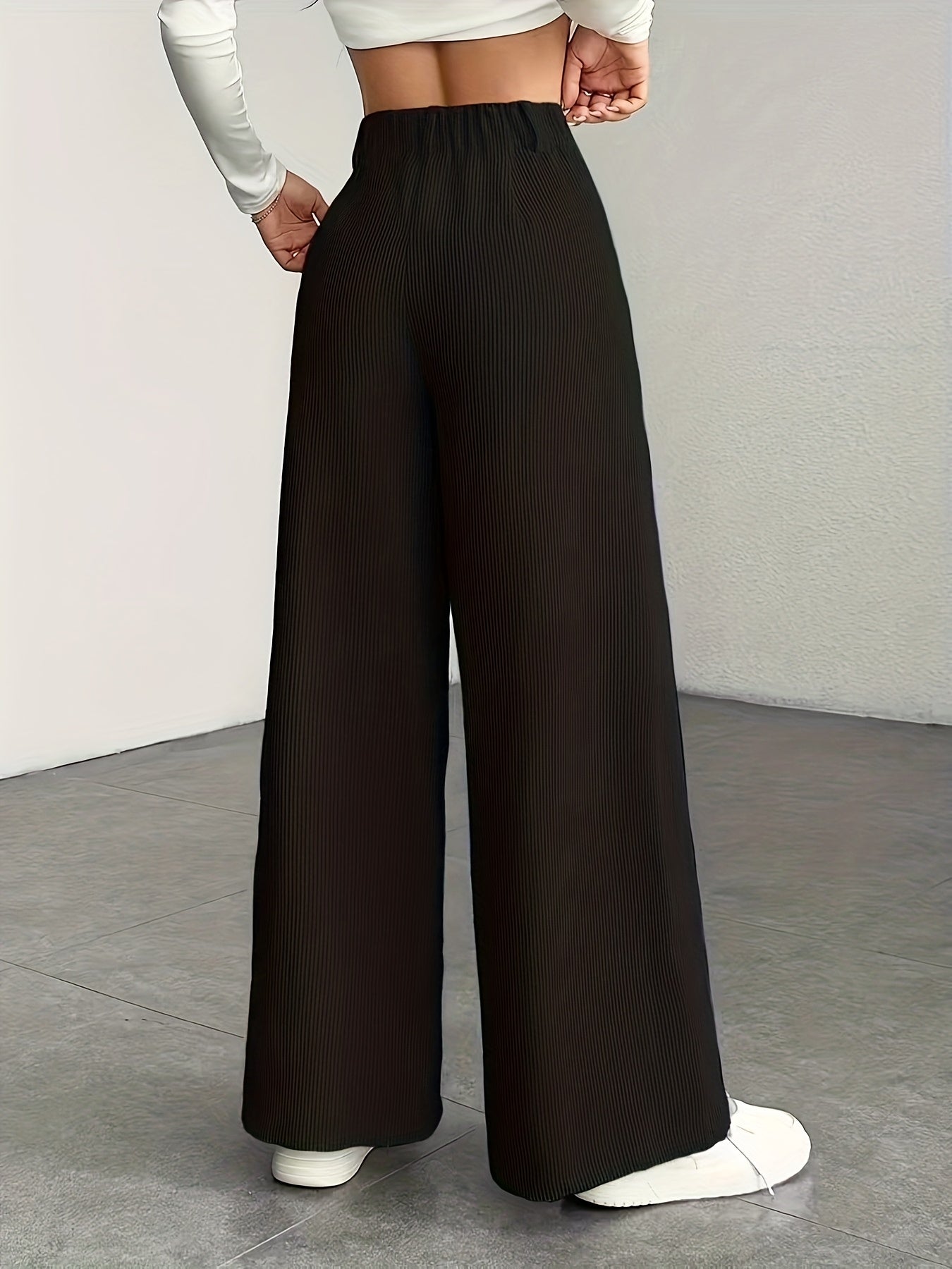 Women's High-Waisted Wide-Leg Trousers Relaxed Fit Tailored Style Chic Everyday