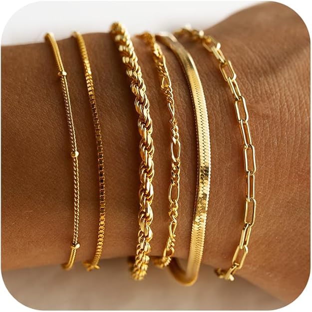 Women's White Gold Bracelet Set Statement Jewellery Jewelry Gift for Women Weddings Parties Prom and Everyday Wear