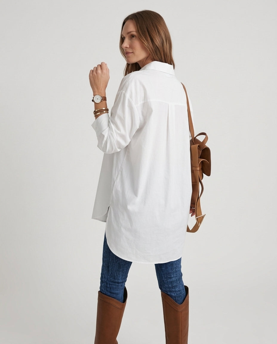 Women’s Button-Down Shirt with Dual Chest Pockets