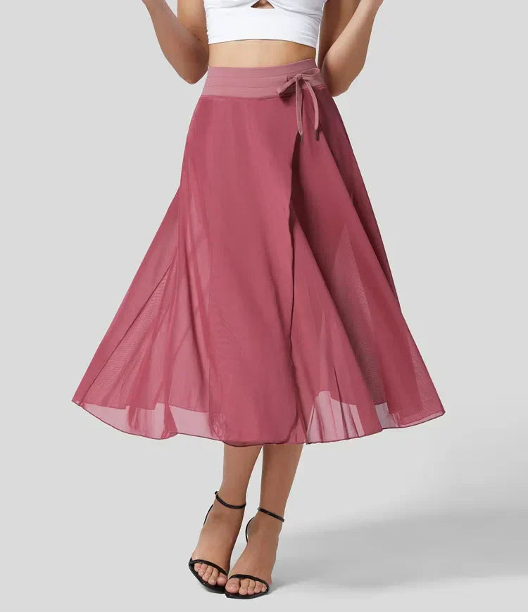 Women's High-Waisted Tulle Skirt Layered Flowy Midi Dressy Occasion