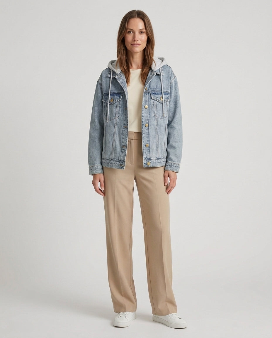 Women's Oversized Hooded Denim Jacket