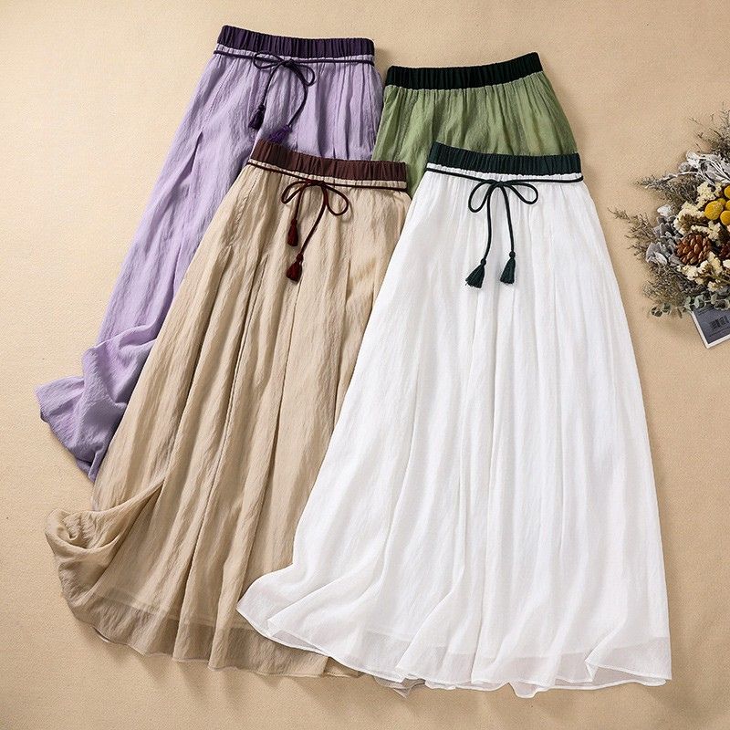 Women's A-Line Maxi Skirt Outfit for Work Brunch Parties Holidays and Everyday Wear