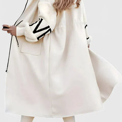 Women's Elegant Hooded Coat Tailored Fit Long Sleeve Stylish Everyday Outerwear