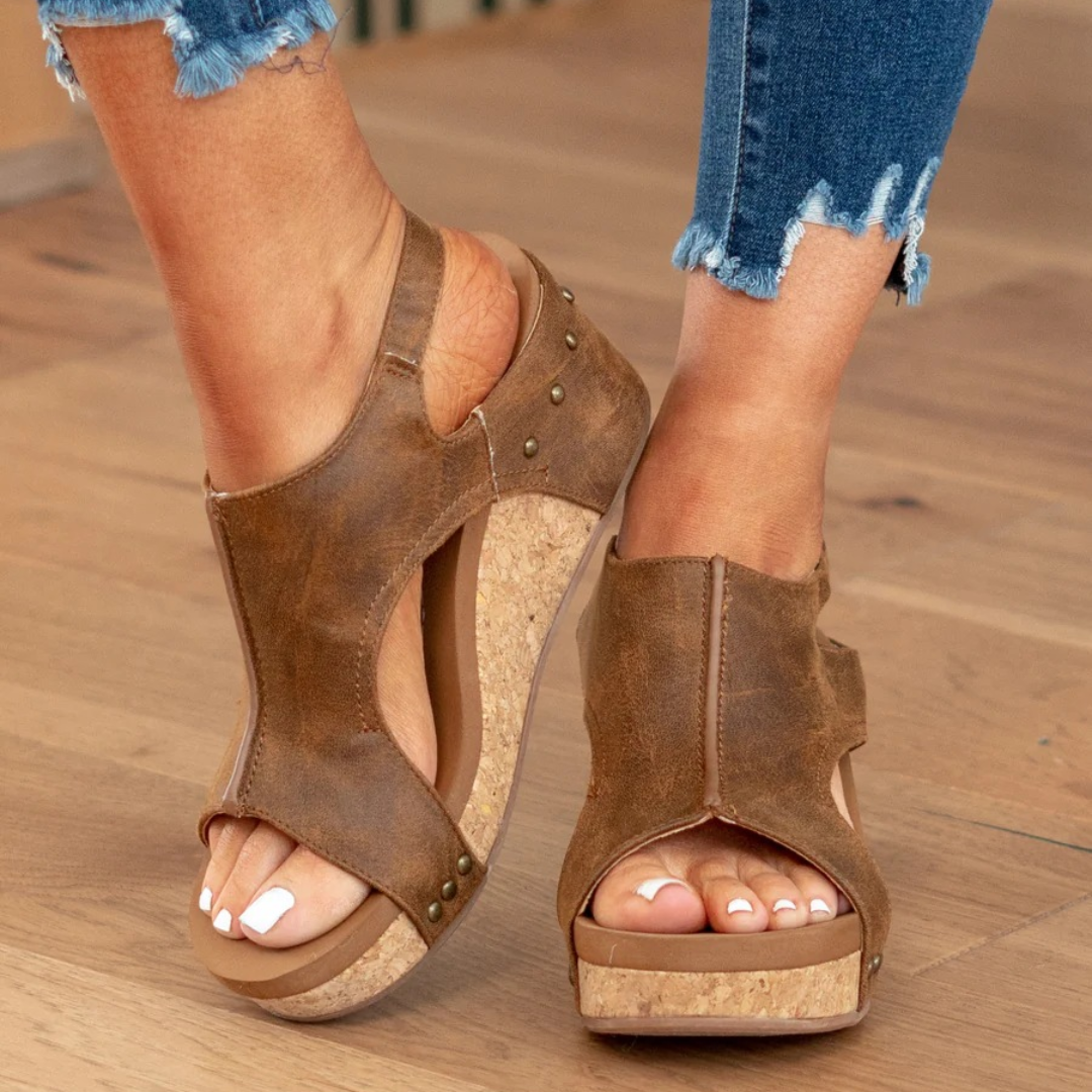 Women's Suede Wedge Footwear Sandals Footwear for Summer Holidays Weddings Parties and Everyday Wear