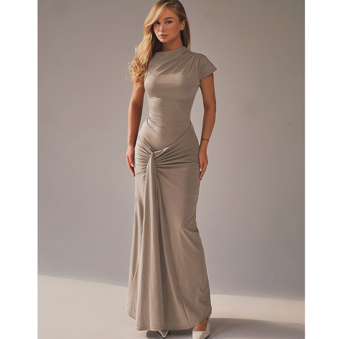 Women's Bodycon Evening Dress Formal Tie Back Fitted Midi Style