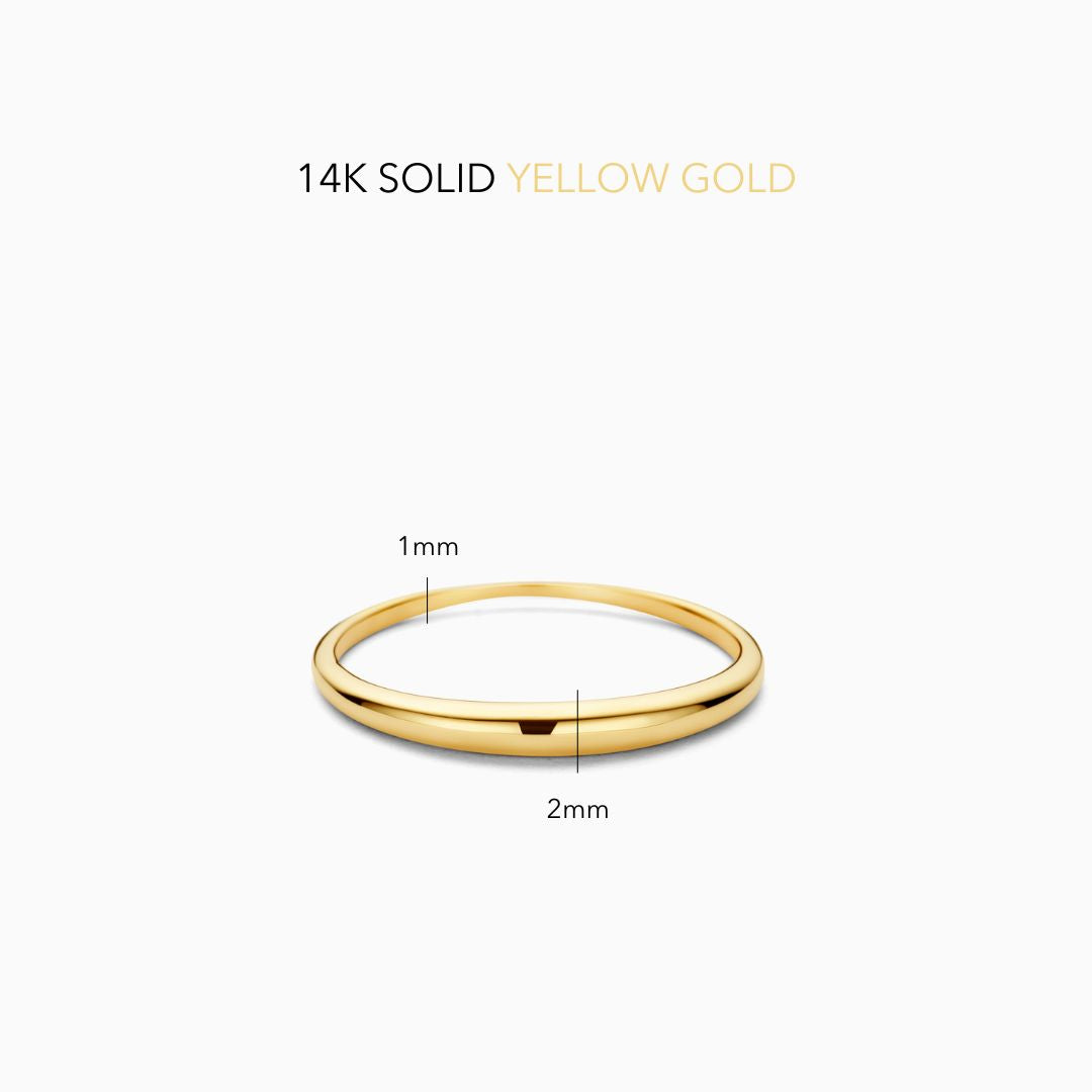 Women's Gold Slim Dome Ring Statement Jewellery Jewelry Gift for Women Weddings Parties Prom and Everyday Wear