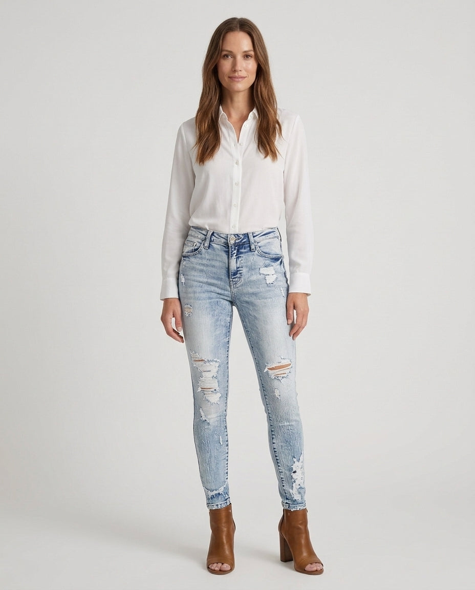 Women's Distressed Skinny Jeans