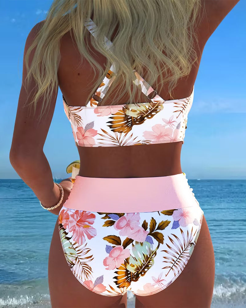 Women's Floral Bikini Swimwear for the Beach Poolside Holidays and Summer Sunbathing