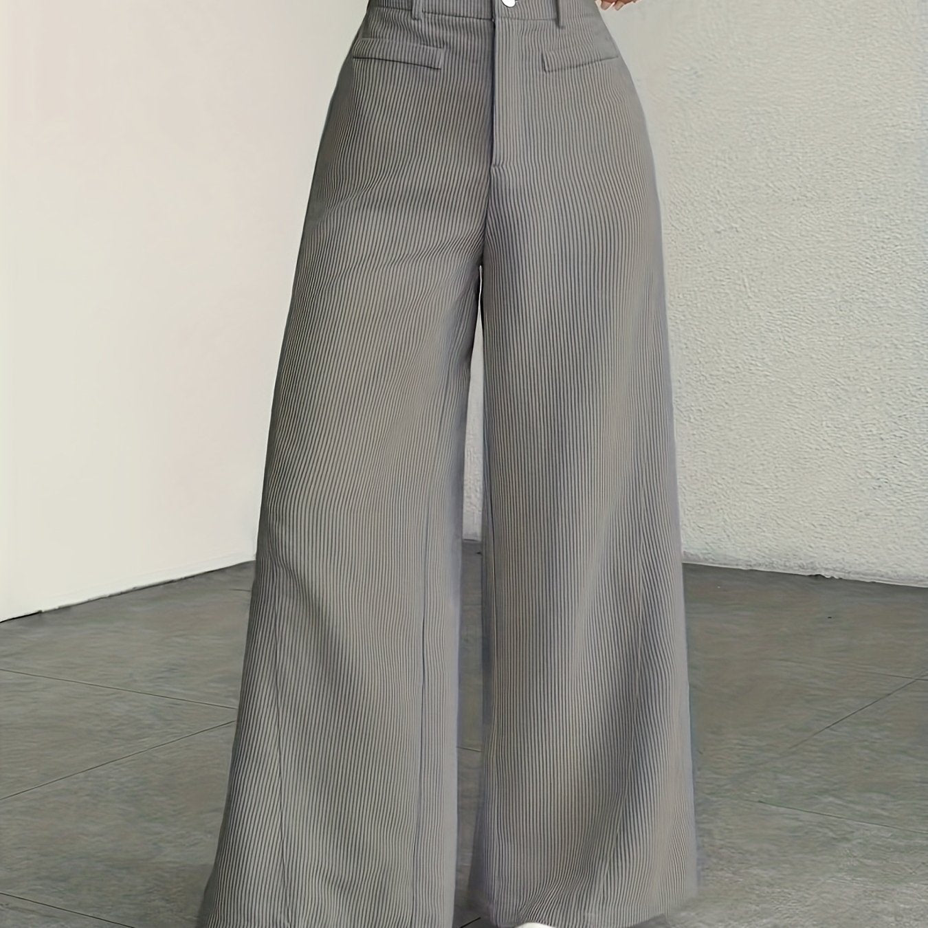 Women's High-Waisted Wide-Leg Trousers Relaxed Fit Tailored Style Chic Everyday