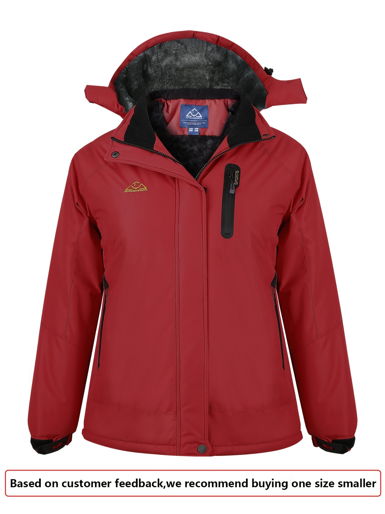 Women's Insulated Ski Jacket Fur-Lined Hood Waterproof Active Winter