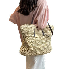 Women's Woven Tote Bag Spacious Everyday Casual Stylish Versatile