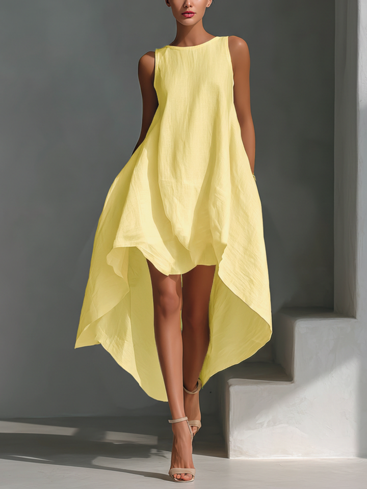 Women’s Elegant Asymmetric Midi Dress | Sleeveless