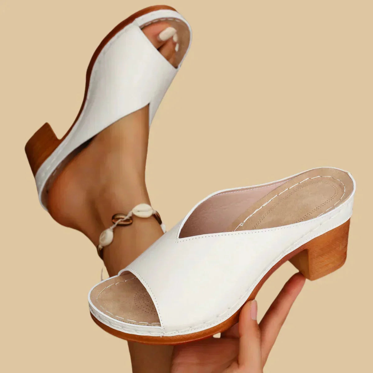 Women's Casual Thick Heeled Sandals Footwear for Summer Holidays Weddings Parties and Everyday Wear