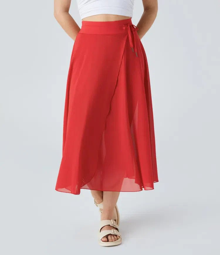 Women's High-Waisted Tulle Skirt Layered Flowy Midi Dressy Occasion
