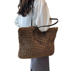 Women's Woven Tote Bag Spacious Everyday Casual Stylish Versatile