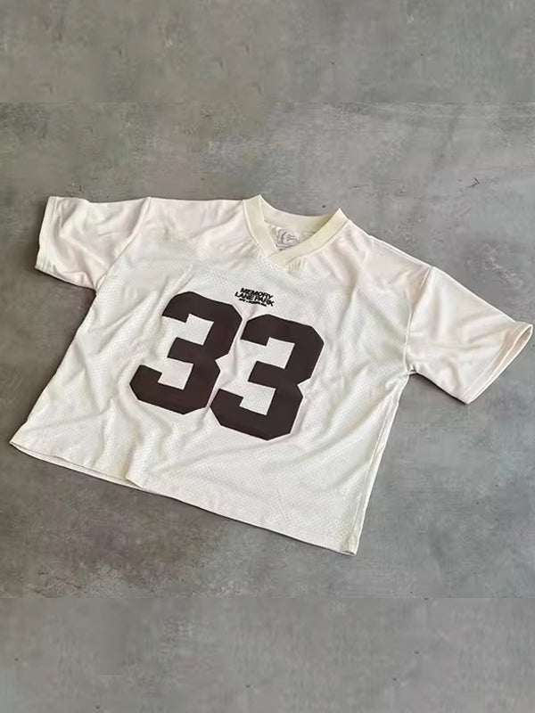 Women's Casual Oversized Football Jersey T Number Graphic Shirt Outfit for Work Brunch Casual Days and Everyday Wear