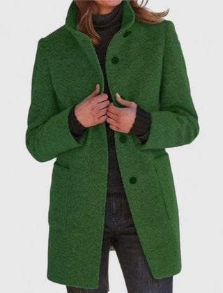 Women's Elegant Overcoat Tailored Fit Long Sleeve Notched Collar Classic Style