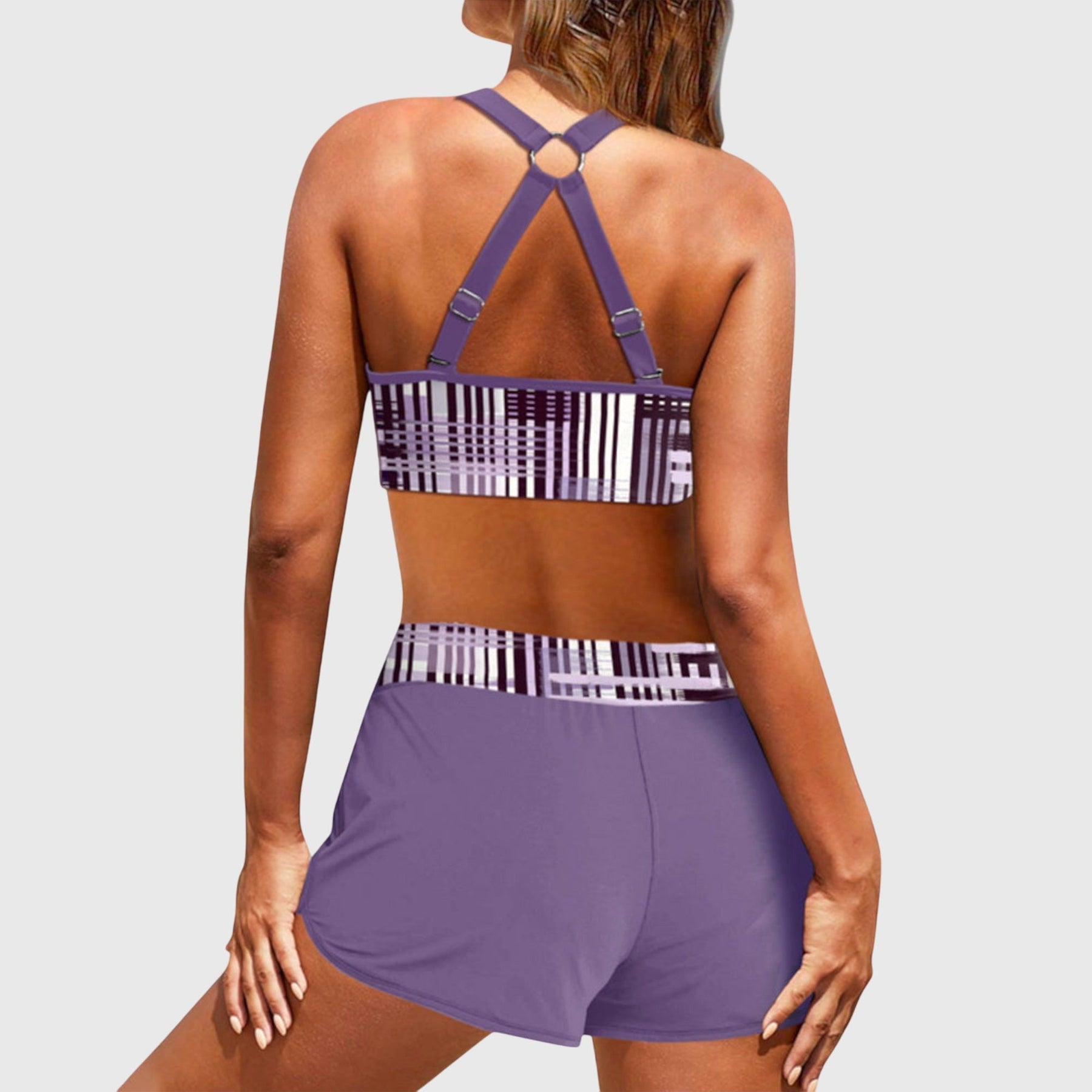 Women's Ribbed High-Waisted Bikini Swimwear for the Beach Poolside Holidays and Summer Sunbathing