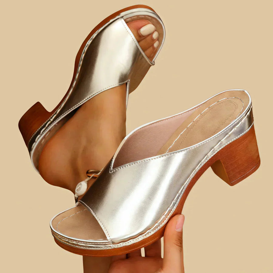 Women's Casual Thick Heeled Sandals Footwear for Summer Holidays Weddings Parties and Everyday Wear