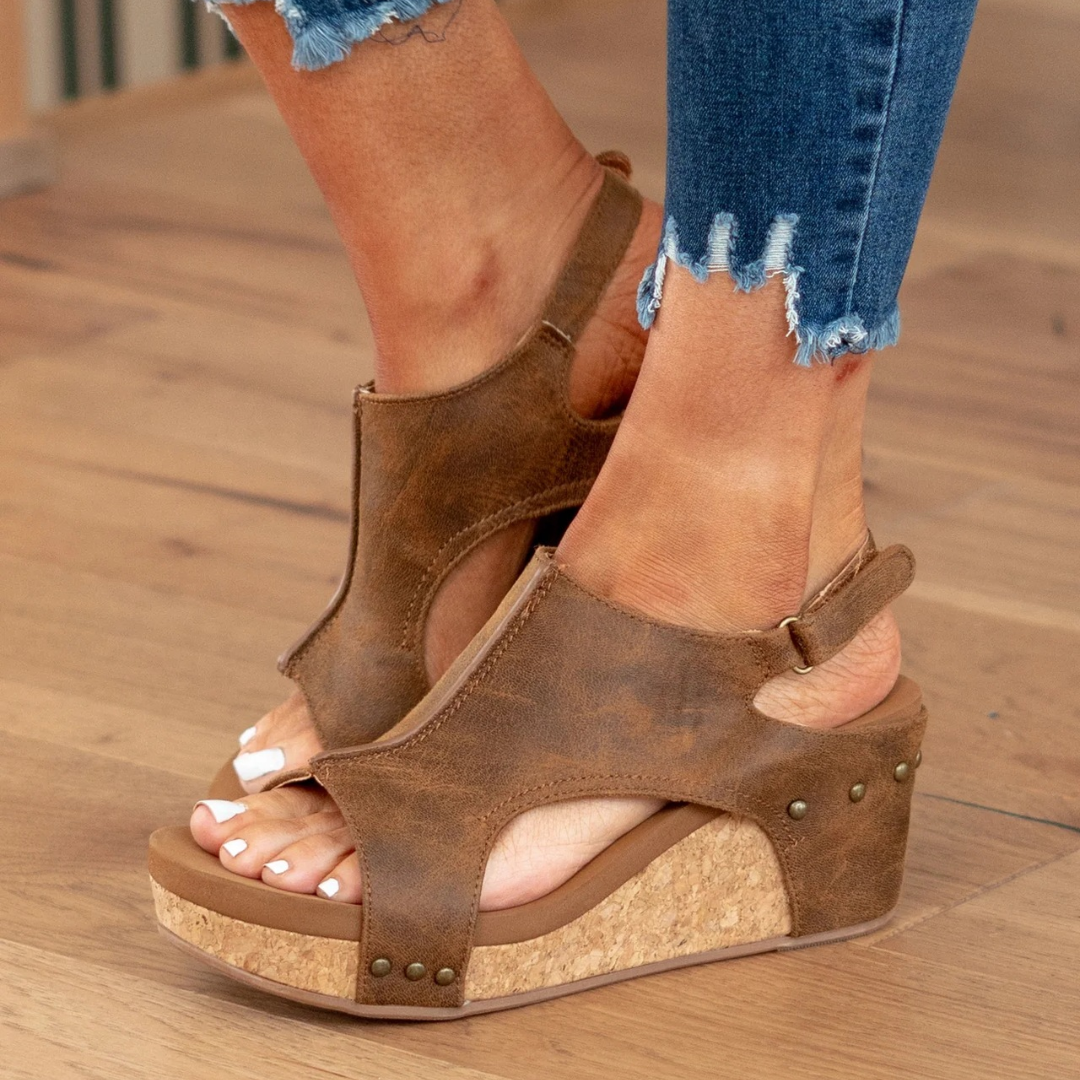 Women's Suede Wedge Footwear Sandals Footwear for Summer Holidays Weddings Parties and Everyday Wear