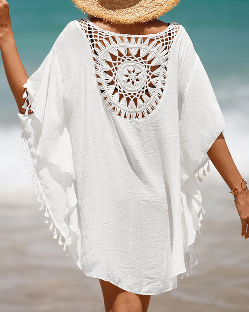 Women's Boho Beach Cover-Up Relaxed Style Outfit for Weddings Parties Holidays Occasions and Everyday Wear