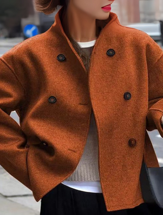Women's Cozy Long Sleeve Stand Collar Coat Relaxed Fit Casual Layering