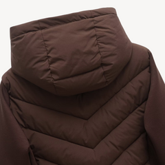 Women's Quilted Jacket Hooded Zip Closure Stylish Casual Layering