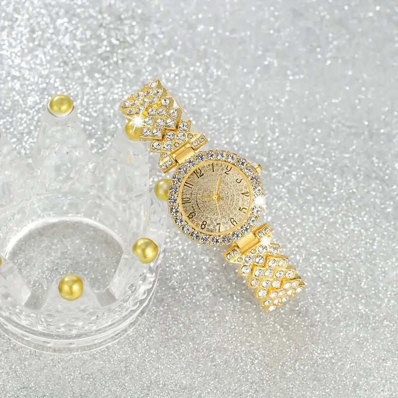 Women's Gold Watch Bracelet Set Statement Jewellery Jewelry Gift for Women Weddings Parties Prom and Everyday Wear