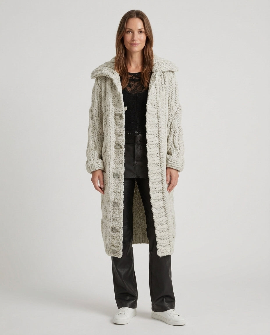 Women’s Cable Knit Hooded Cardigan