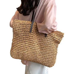 Women's Woven Tote Bag Spacious Everyday Casual Stylish Versatile