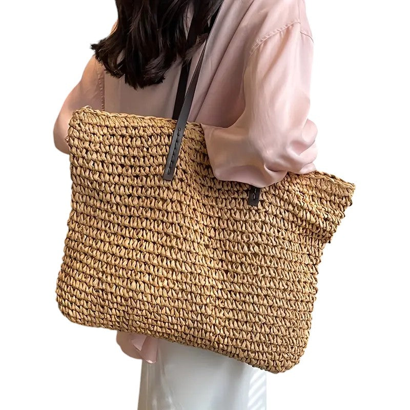 Women's Woven Tote Bag Spacious Everyday Casual Stylish Versatile