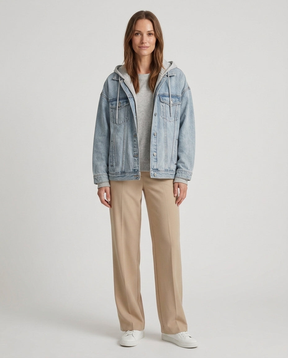 Women's Oversized Hooded Denim Jacket