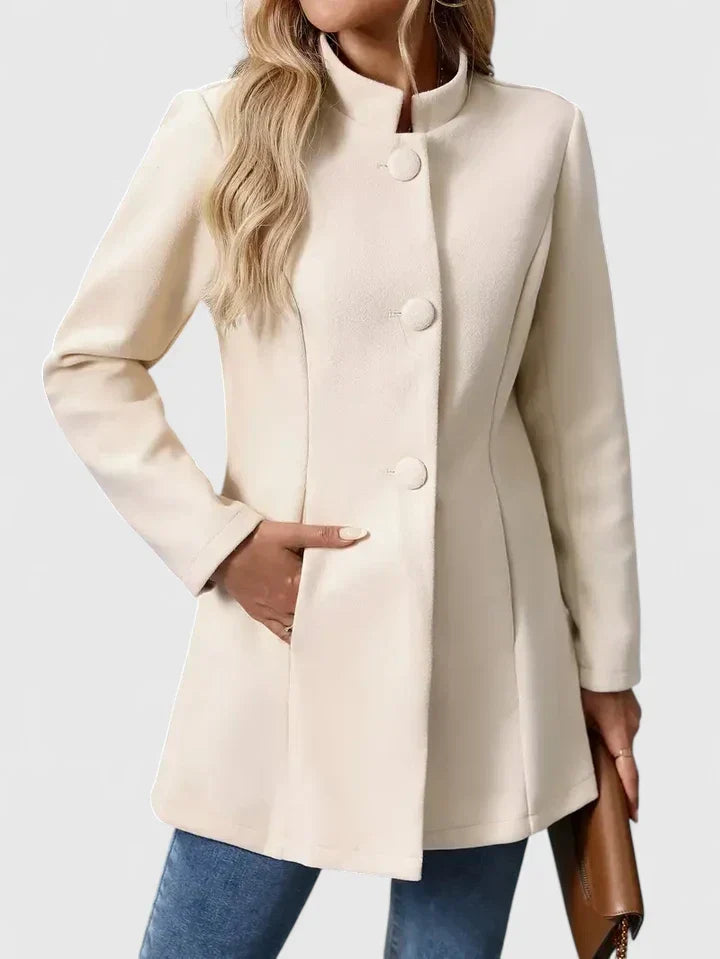 Women's Elegant Jacket Tailored Fit Long Sleeve Notched Collar Classic Occasion