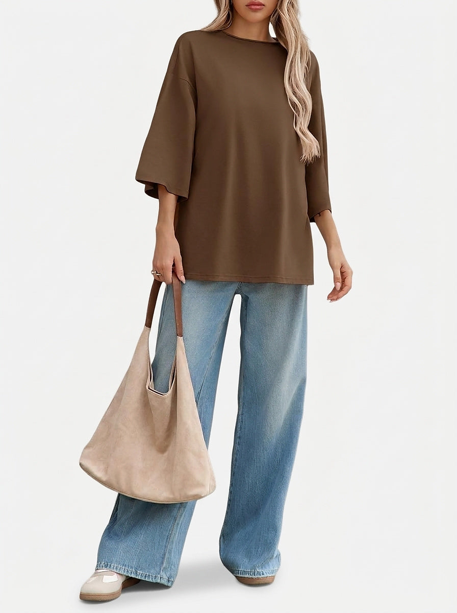 Women’s Oversized Tunic Top with Side Slits