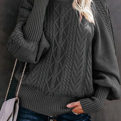 Women's Cozy Turtleneck Sweater Cable Knit Long Sleeve Casual Layering