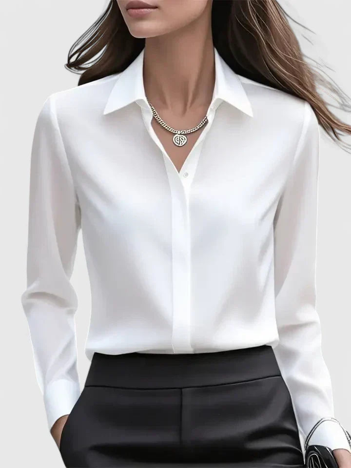 Women's Oversized Button-Down Shirt Relaxed Fit Long Sleeve Casual Everyday