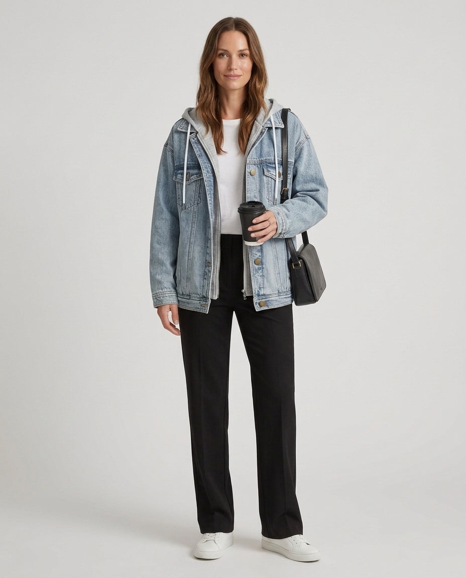 Women's Oversized Hooded Denim Jacket